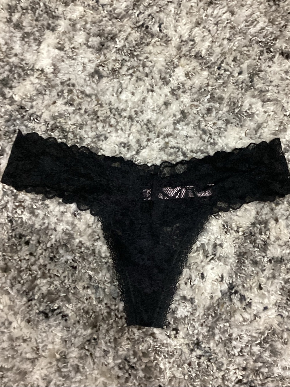 Victoria's Secret Black Lace Thong